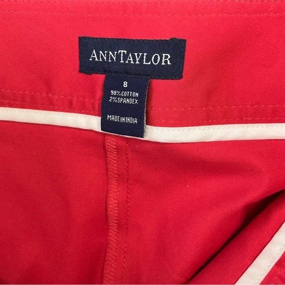 Ann Taylor Red Cotton A-Line Mini Skort for Resort Wear - Picture 6 of 6